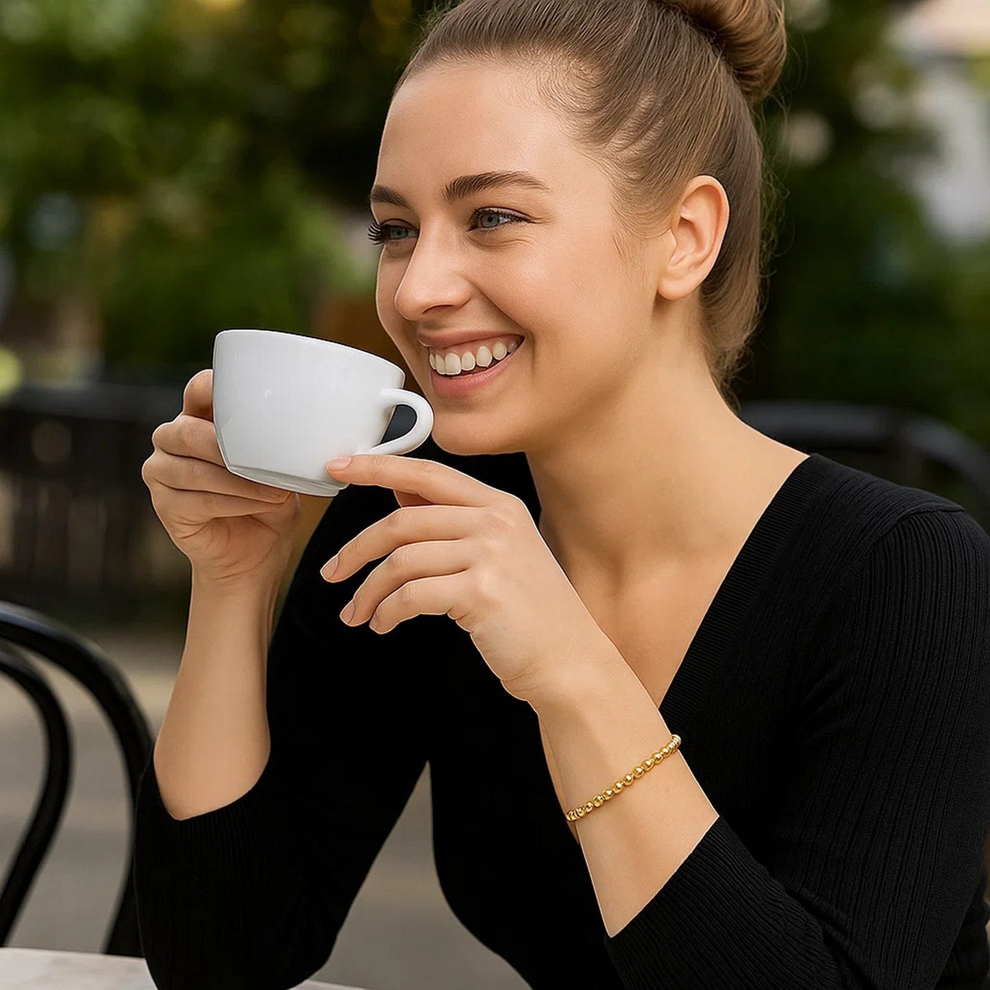 14k Yellow Gold Bead Bracelet  (4.00 mm)