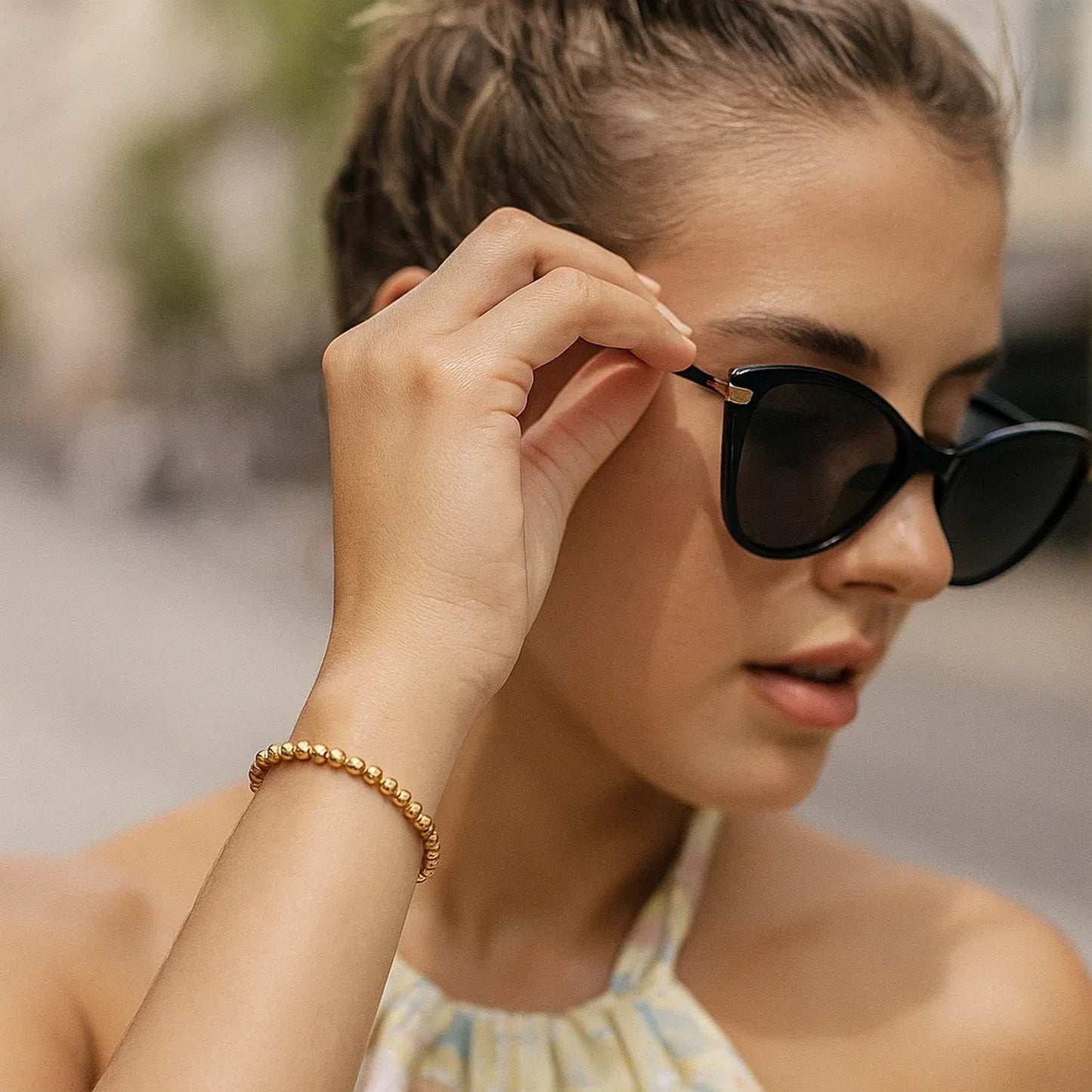 14k Yellow Gold Bead Bracelet  (4.00 mm)