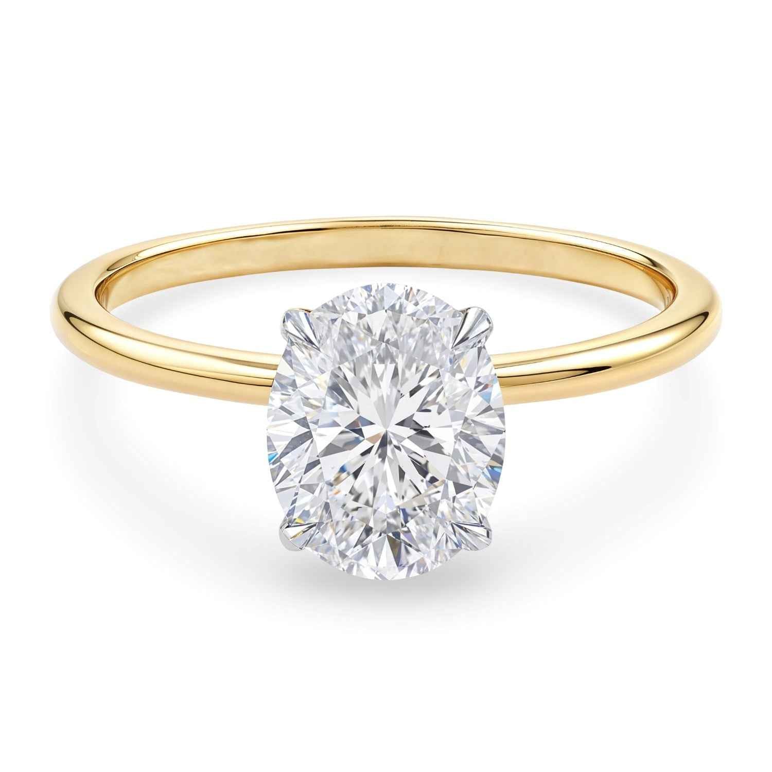 14k yellow gold ring set with lab-grown diamonds