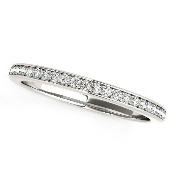 14k White Gold Classic Style Diamond Wedding Band (1/5 cttw) in a sleek high-contrast midnight luxury editorial style