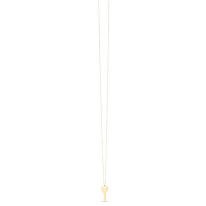 14K Yellow Gold Triple Heart Key Necklace