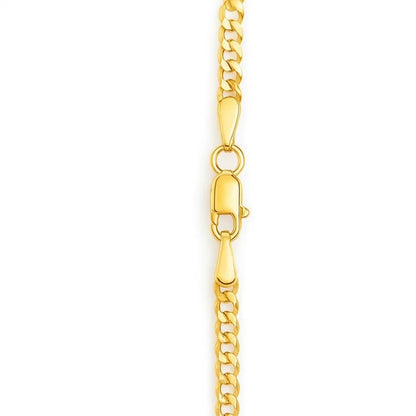 14K Yellow Gold Multi Gemstone Curb Chain Necklace
