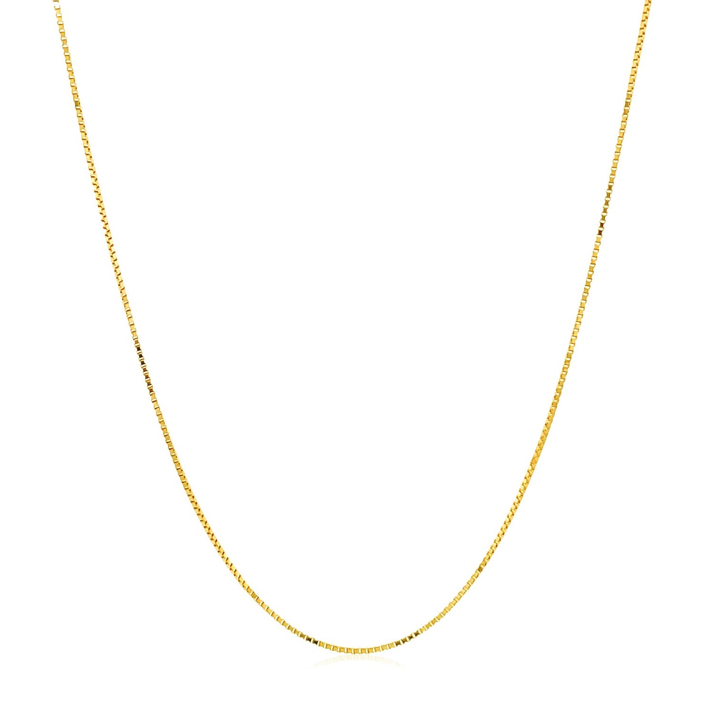 Double Extendable Box Chain in 14k Yellow Gold (0.51 mm) in a sleek high-contrast midnight luxury editorial style