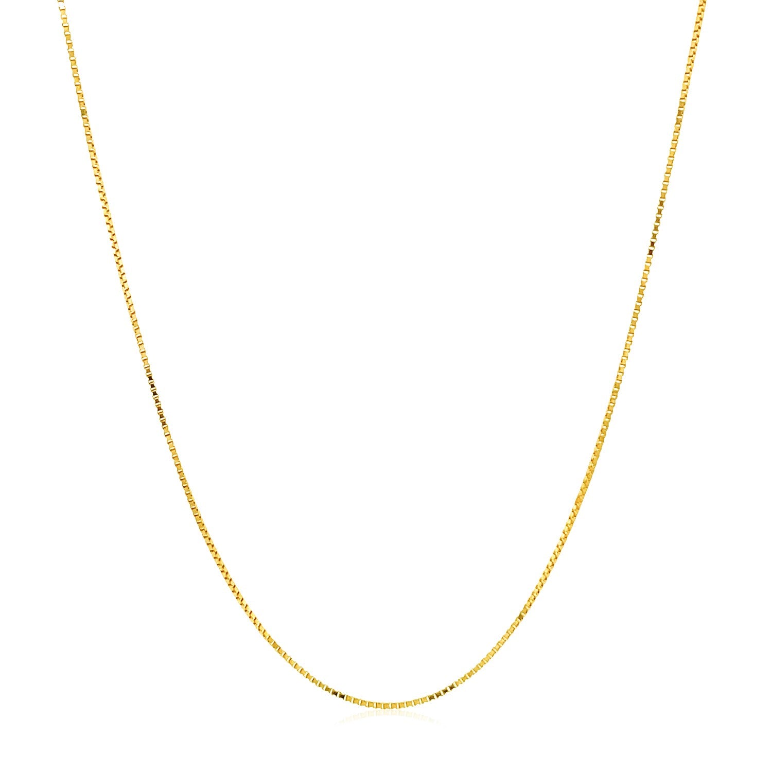 Double Extendable Box Chain in 14k Yellow Gold (0.51 mm) in a sleek high-contrast midnight luxury editorial style