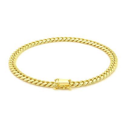 10k Yellow Gold Classic Miami Cuban Solid Bracelet (5.00 mm)