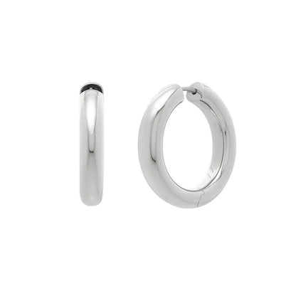 Sterling Silver Classic Round Hoop Earrings