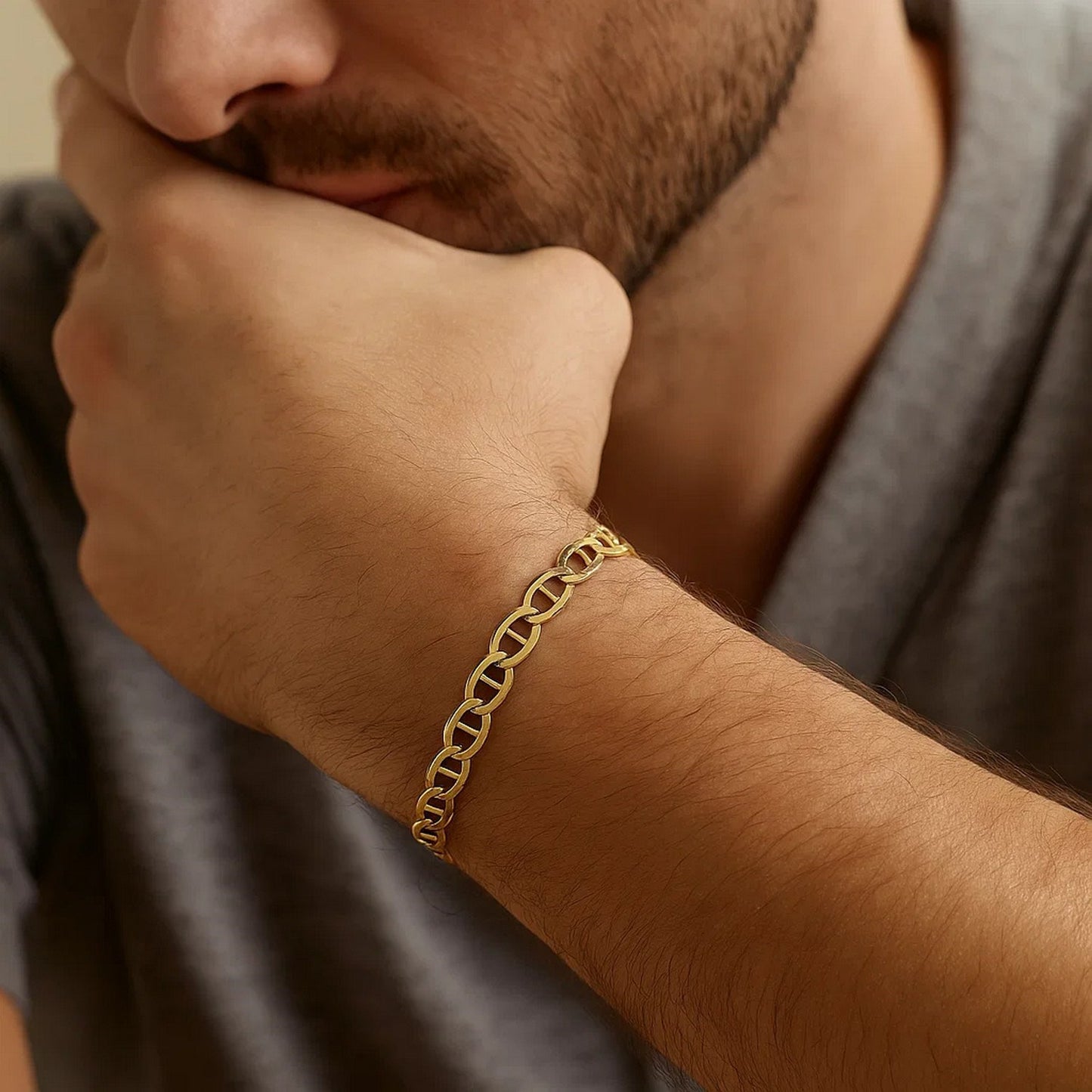 10k Yellow Gold Mariner Link Bracelet (4.50 mm)