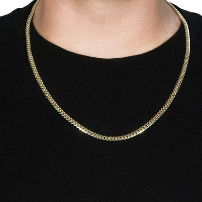 10k Yellow Gold Classic Miami Cuban Solid Chain (4.90 mm) - Peelerie