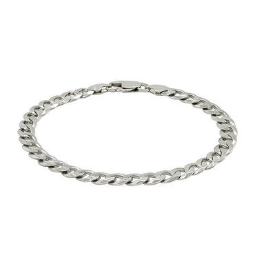 Rhodium Plated Sterling Silver Curb Style Bracelet (7.20 mm)