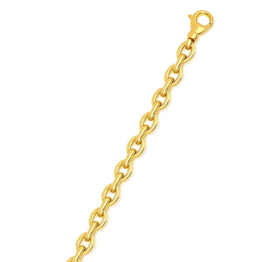 14k Yellow Gold Polished Oval Link Bracelet (6.20 mm)