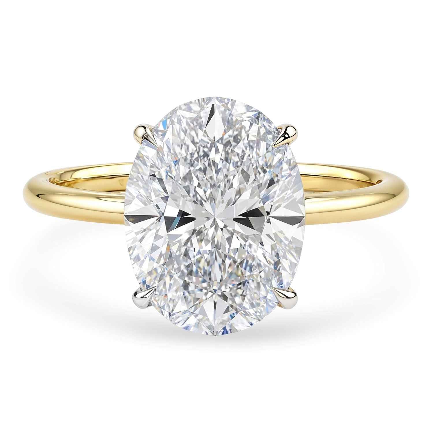 14k yellow gold ring set with lab-grown diamonds