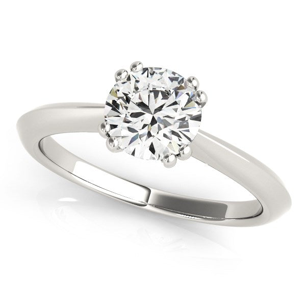 14k White Gold Double Prong Set Solitaire Diamond Engagement Ring (1 cttw) in a sleek high-contrast midnight luxury editorial