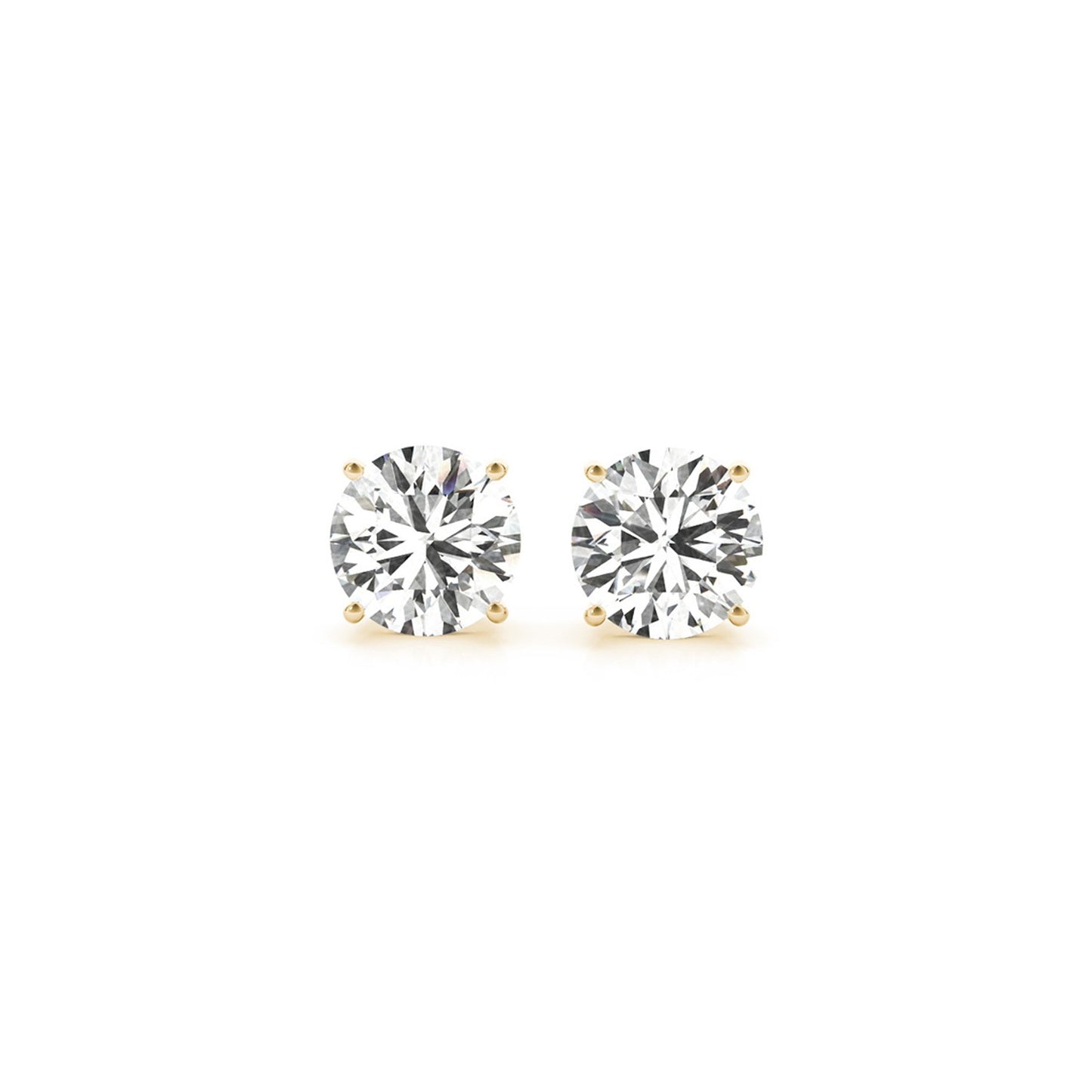 2 cttw Certified IGI Lab Grown Round Diamond Earrings 14k Yellow Gold (G/VS2) in a sleek high-contrast midnight luxury editor