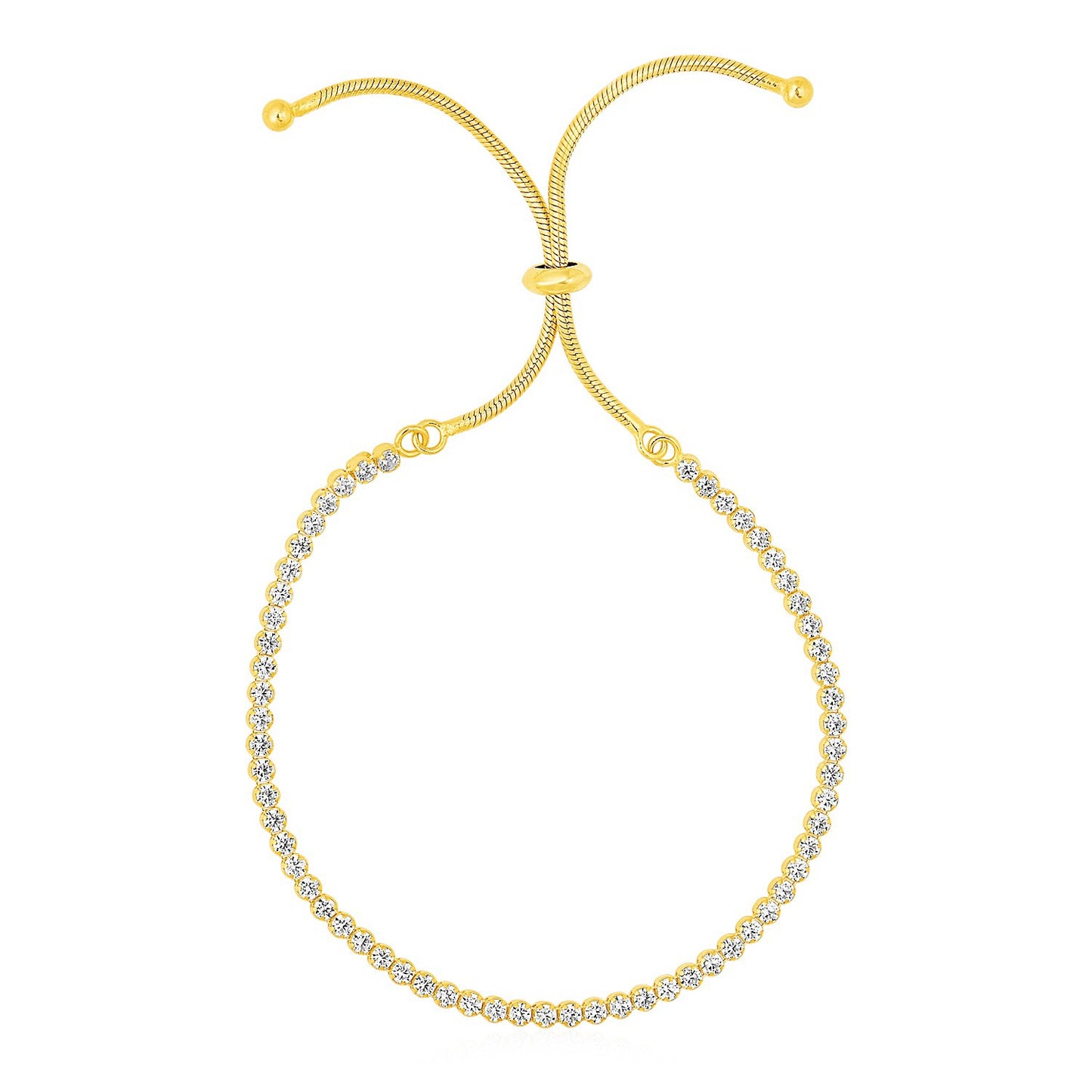 Adjustable Tennis Style Bracelet with Cubic Zirconia in Sterling Silver(5.10 mm) in a sleek high-contrast midnight luxury edi