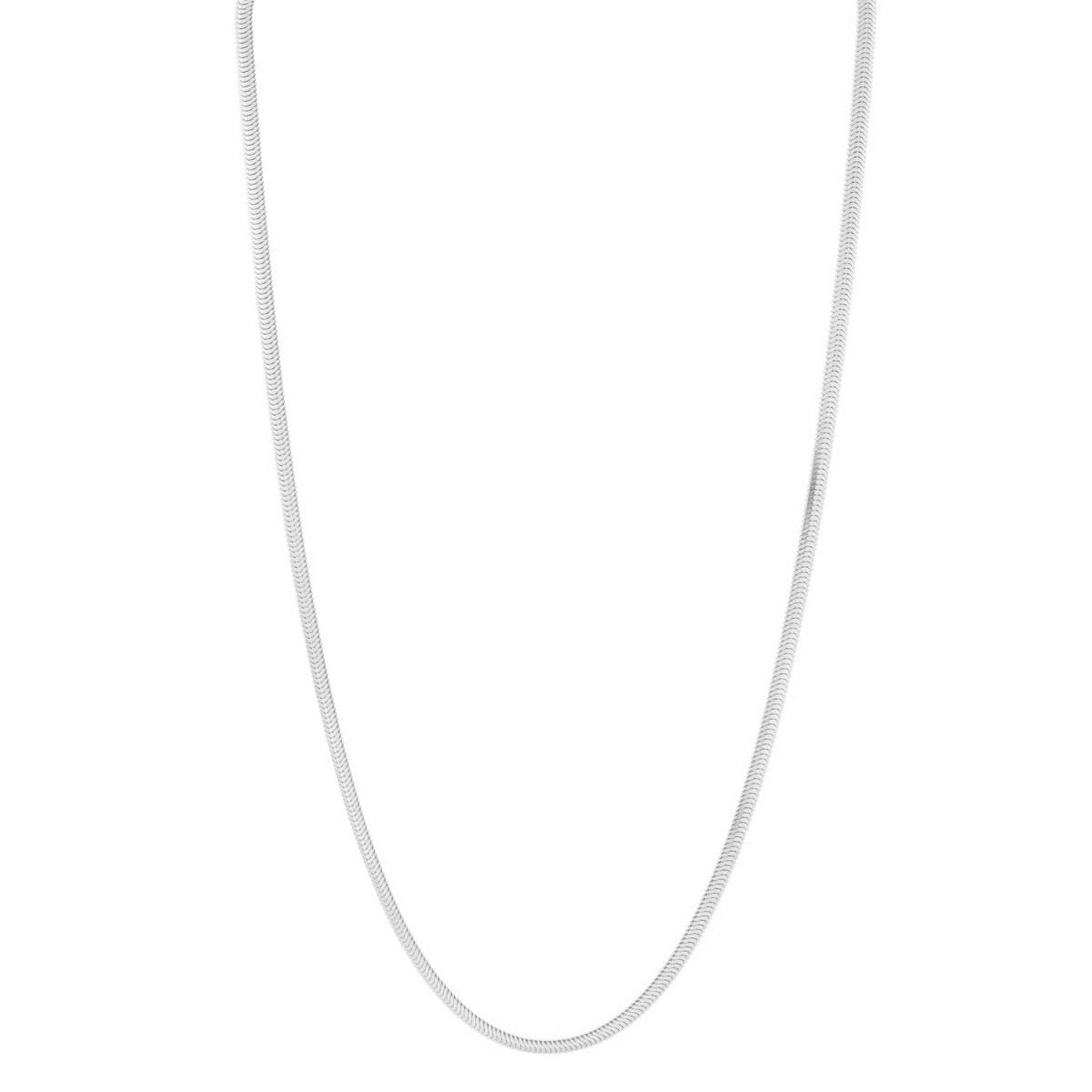 Sterling Silver Rhodium Plated Oval Snake Chain (3.30 mm)
