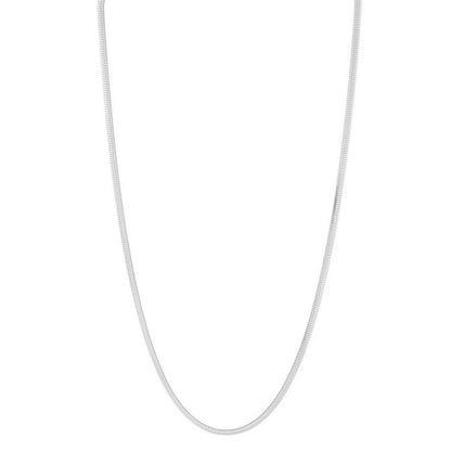 Sterling Silver Rhodium Plated Oval Snake Chain (3.30 mm)