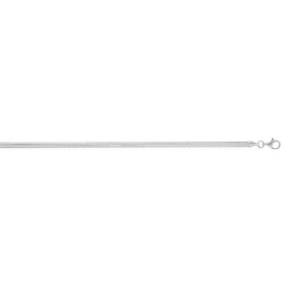 Sterling Silver Rhodium Plated Oval Snake Chain (3.30 mm)