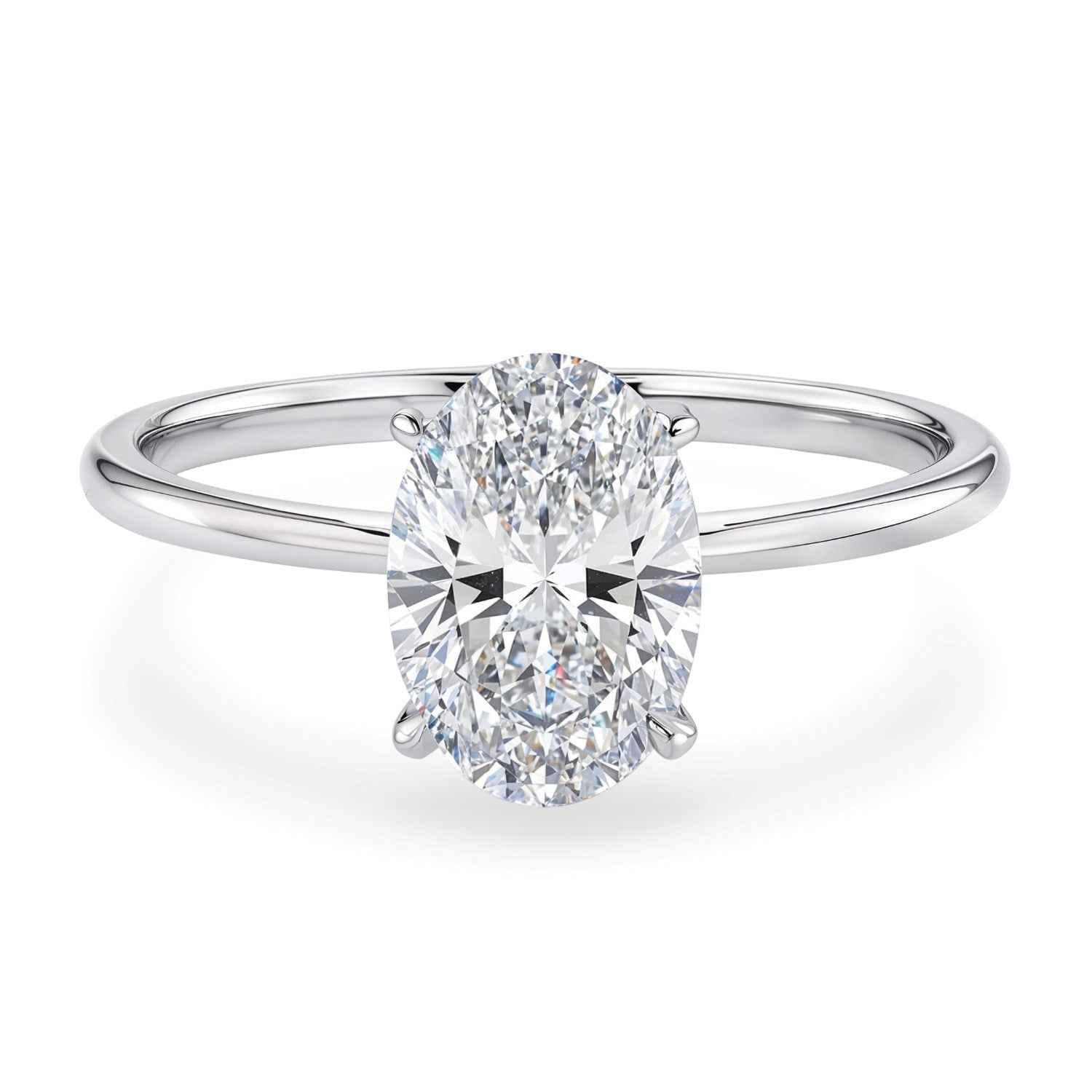 14k white gold ring set with lab-grown diamonds