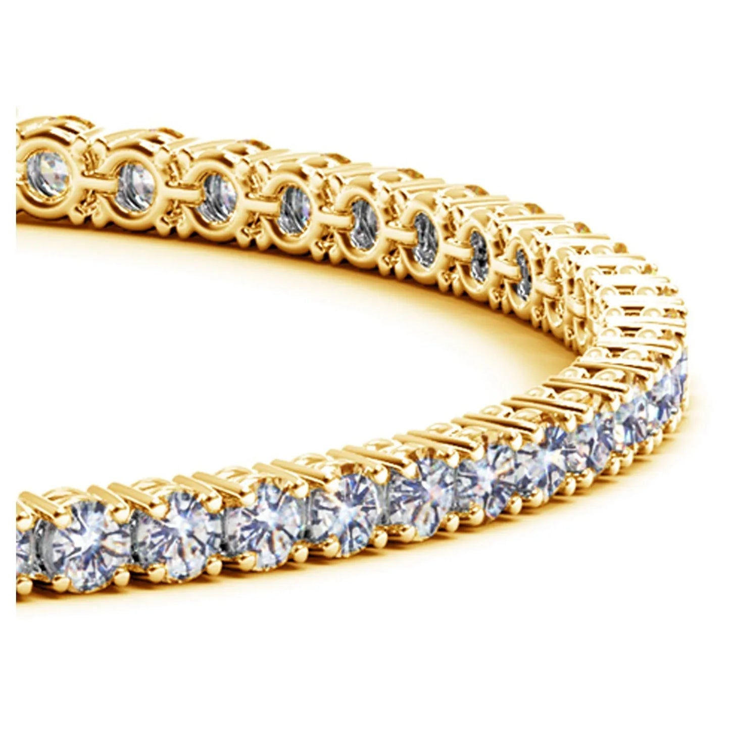 Lab Grown Round Diamond Tennis Bracelet in 14k Yellow Gold(5 cctw F/G VS2/SI1) - Peelerie