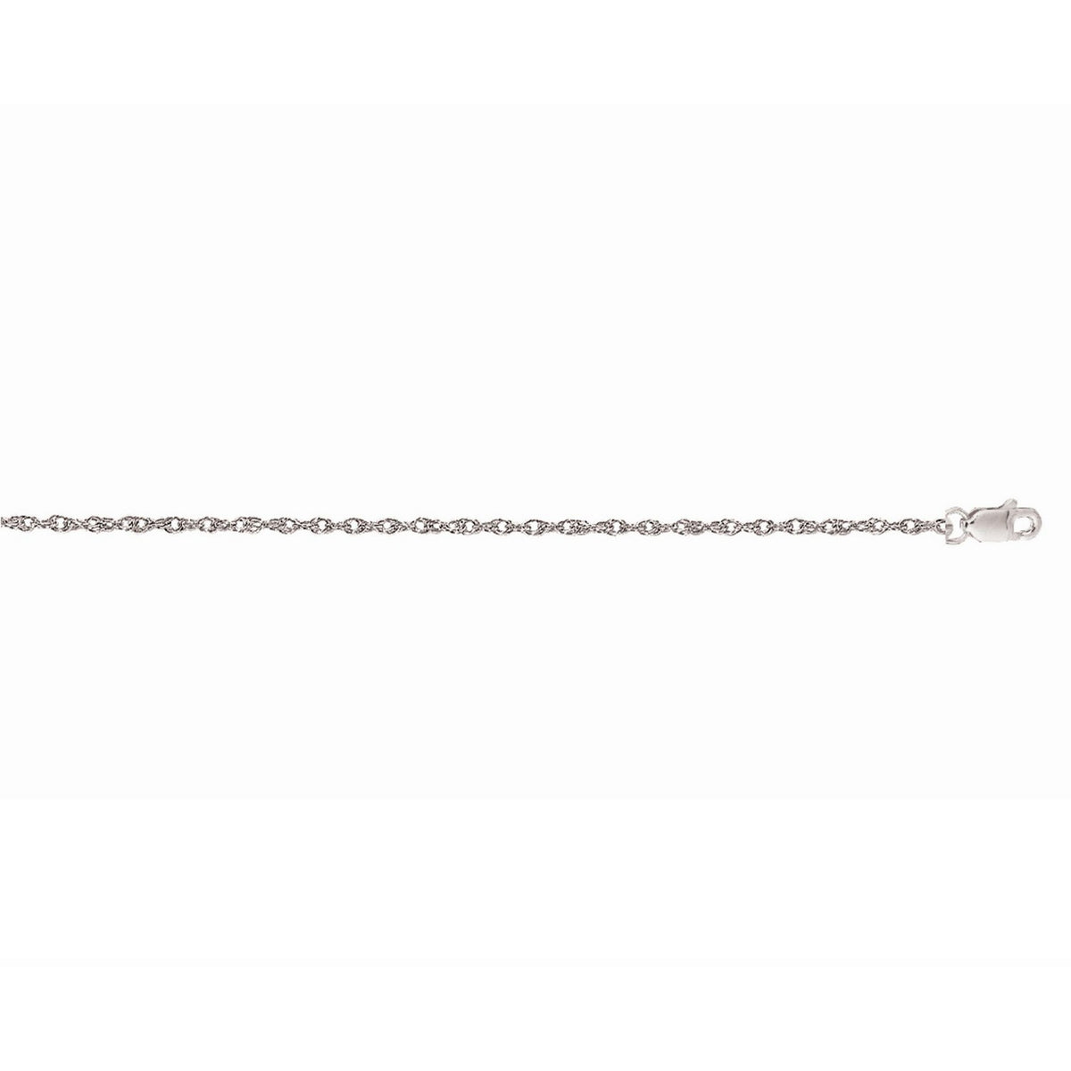 14k White Gold Machine Rope Chain (1.10 mm)