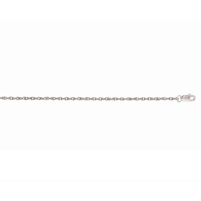 14k White Gold Machine Rope Chain (1.10 mm)