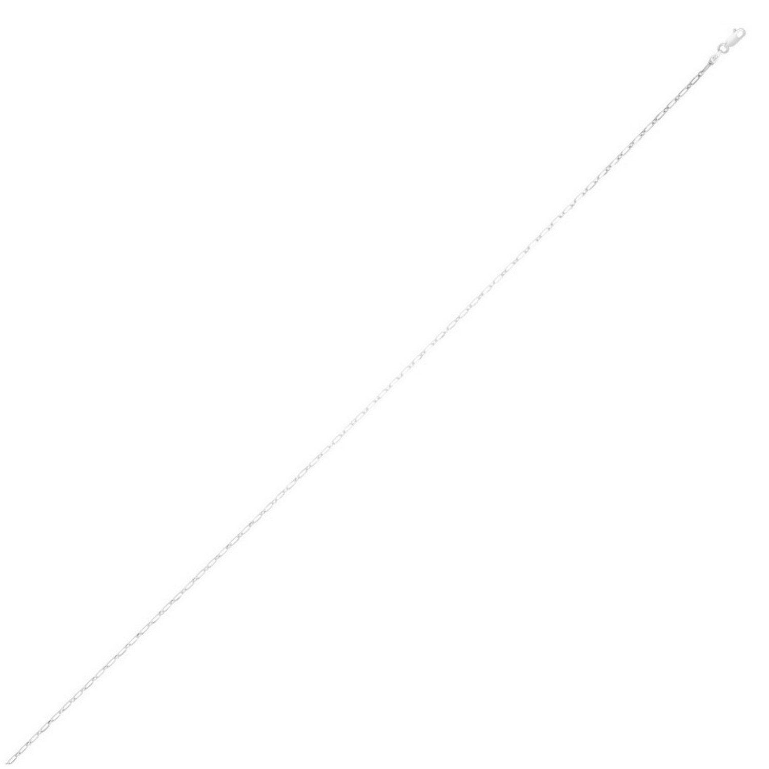 Sterling Silver Rhodium Plated Petite Alternating Paperclip Chain (2.30 mm)