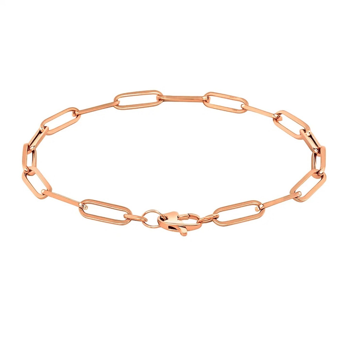 14K Rose Gold Extra Wide Paperclip Chain Bracelet (6.10 mm)