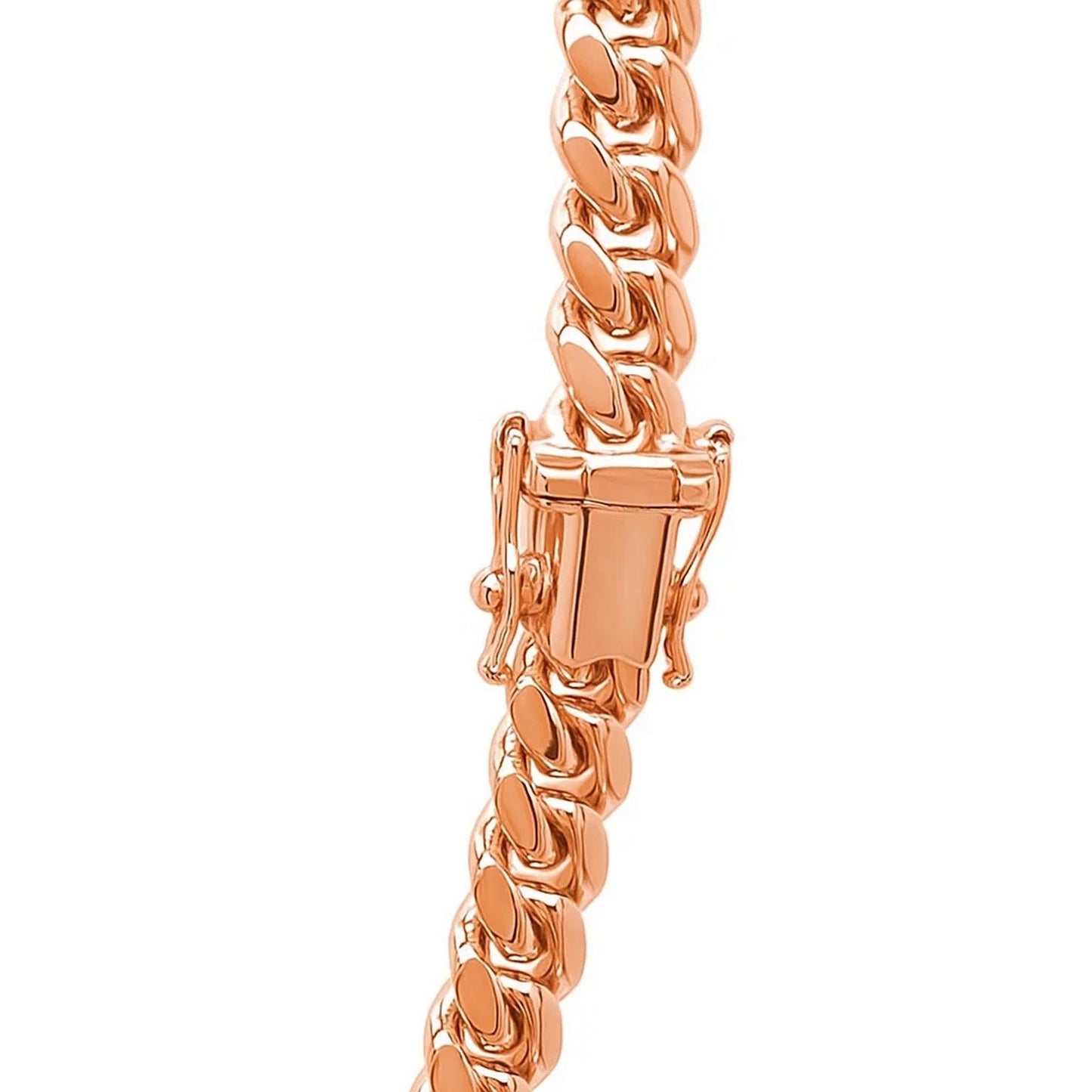14k Rose Gold Classic Miami Cuban Solid Chain (6.10 mm)