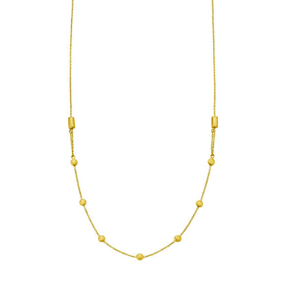 14K Yellow Gold Adjustable Bead Link Necklace