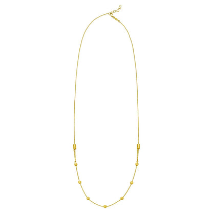 14K Yellow Gold Adjustable Bead Link Necklace