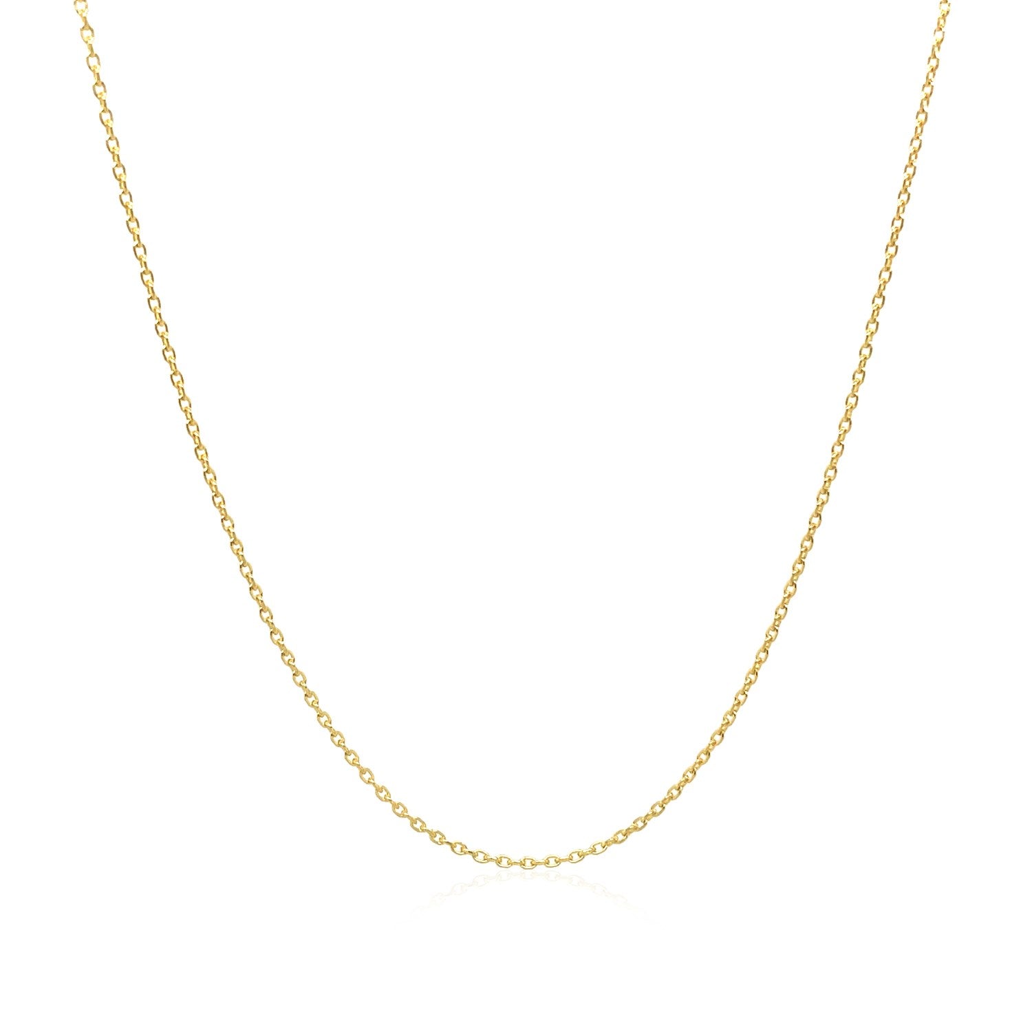 Adjustable Cable Chain in 14k Yellow Gold (0.97 mm) in a sleek high-contrast midnight luxury editorial style