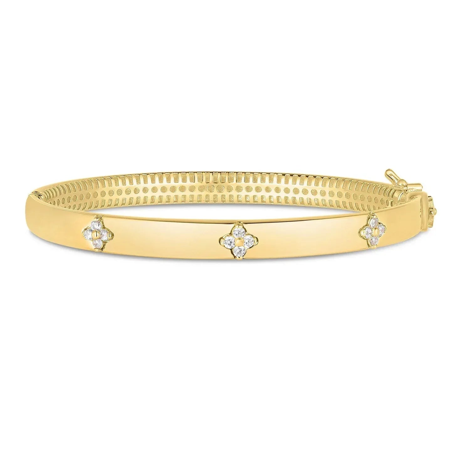 14k Yellow Gold Trilogy Diamond Bangle (5.40 mm) - Peelerie