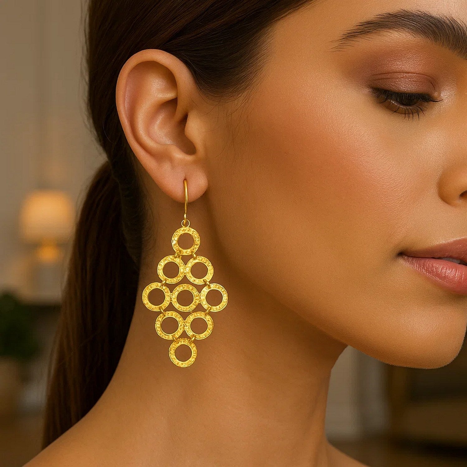 Peelerie jewelry piece in midnight luxury editorial product photo, high-contrast studio lighting