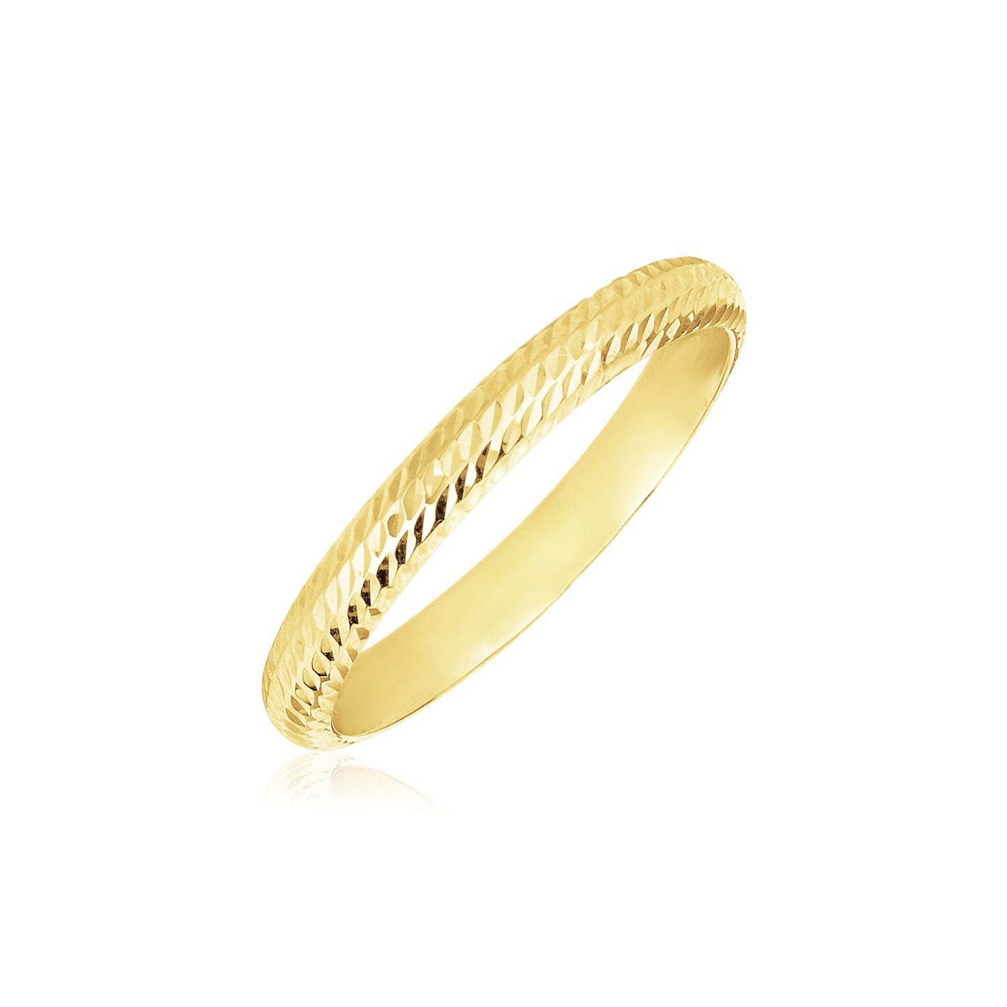 14k Yellow Gold Textured Comfort Fit Wedding Band(2.50 mm) in a sleek high-contrast midnight luxury editorial style