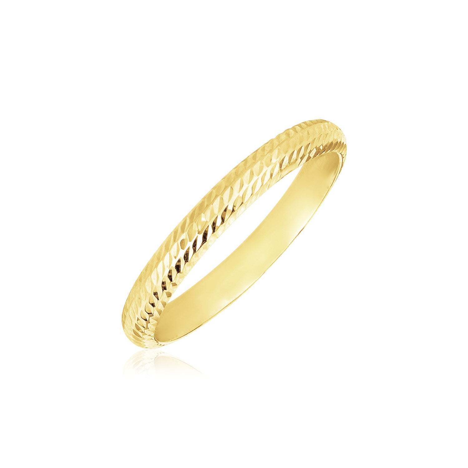 14k Yellow Gold Textured Comfort Fit Wedding Band(2.50 mm) in a sleek high-contrast midnight luxury editorial style