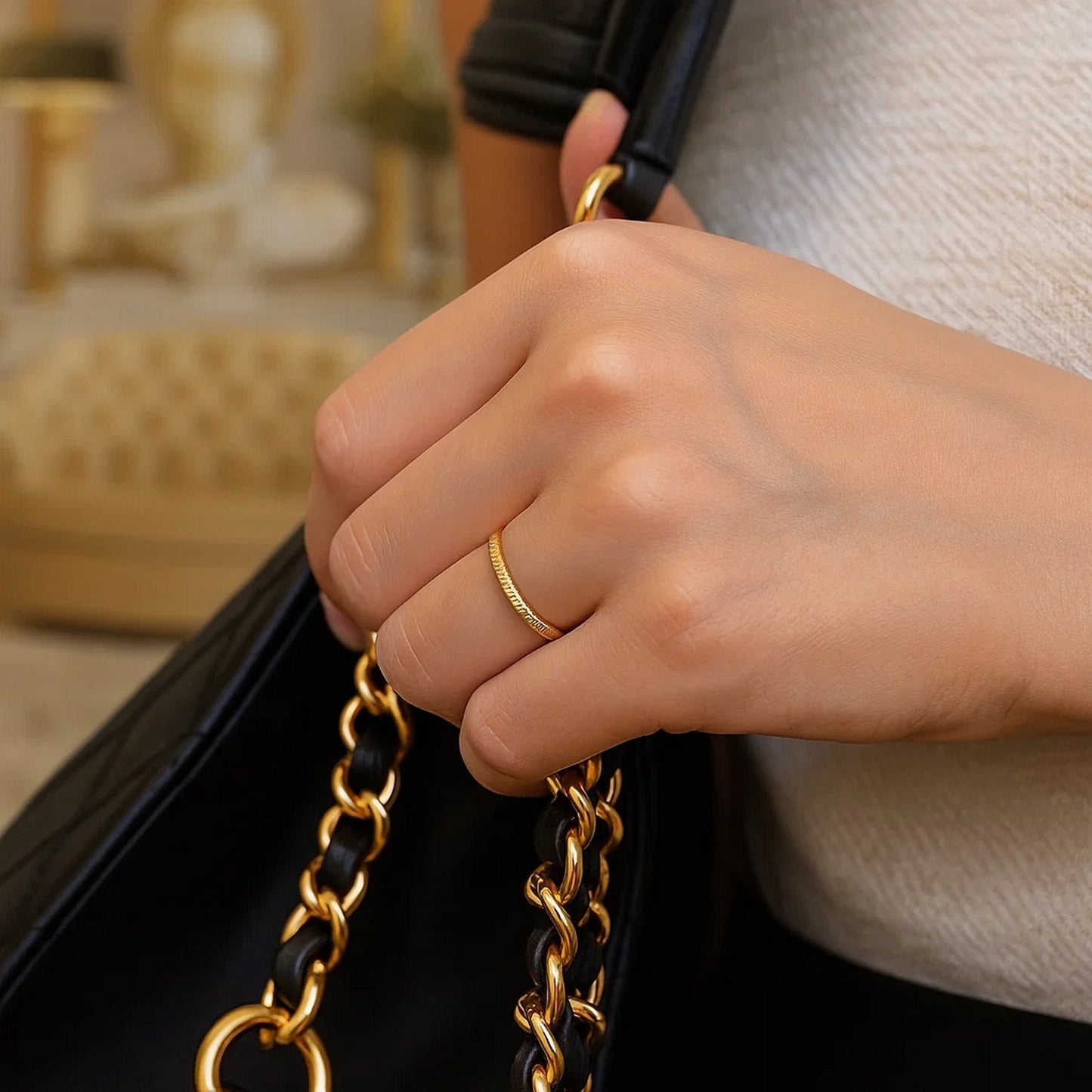 Peelerie jewelry piece in gold midnight luxury editorial product photo, high-contrast studio lighting