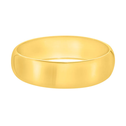 Sterling Silver Gold Plated Domed Classic Bangle (18.50 mm)