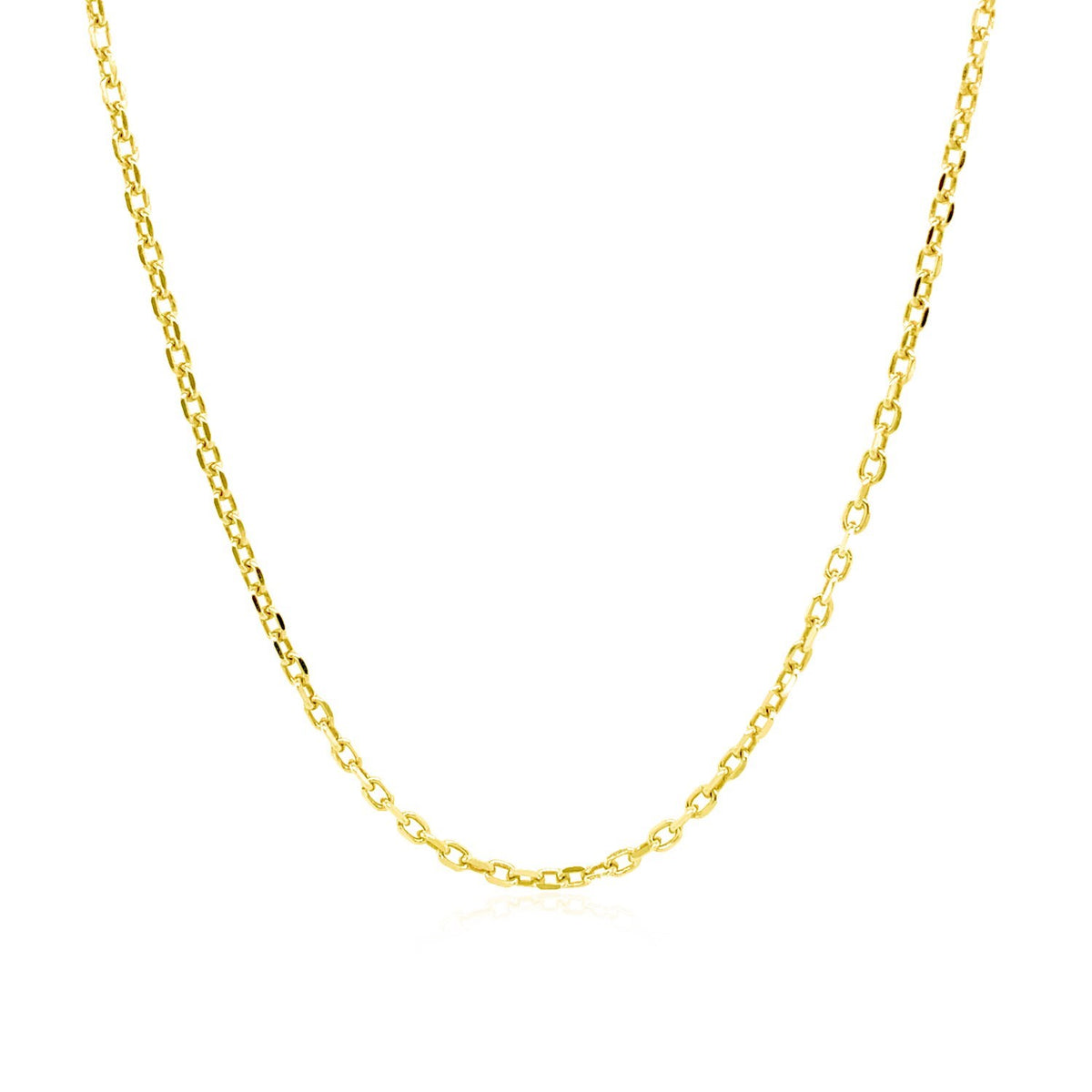Sterling Silver Yellow Gold Plated Diamond Cut Cable Chain (1.40 mm)