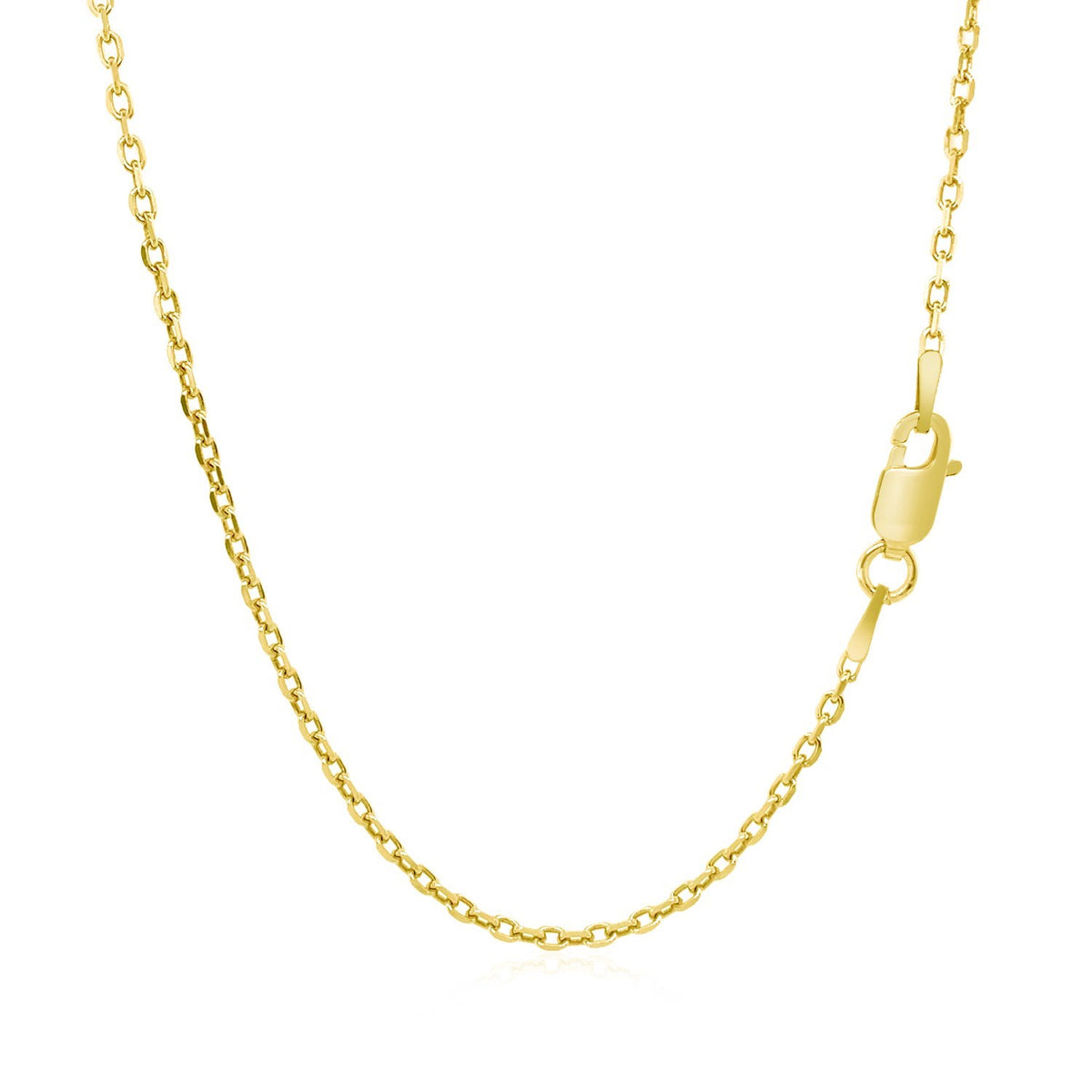 Sterling Silver Yellow Gold Plated Diamond Cut Cable Chain (1.40 mm)