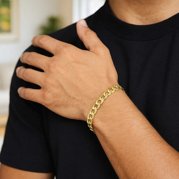 10k Yellow Gold Curb Bracelet (7.00 mm) - Peelerie