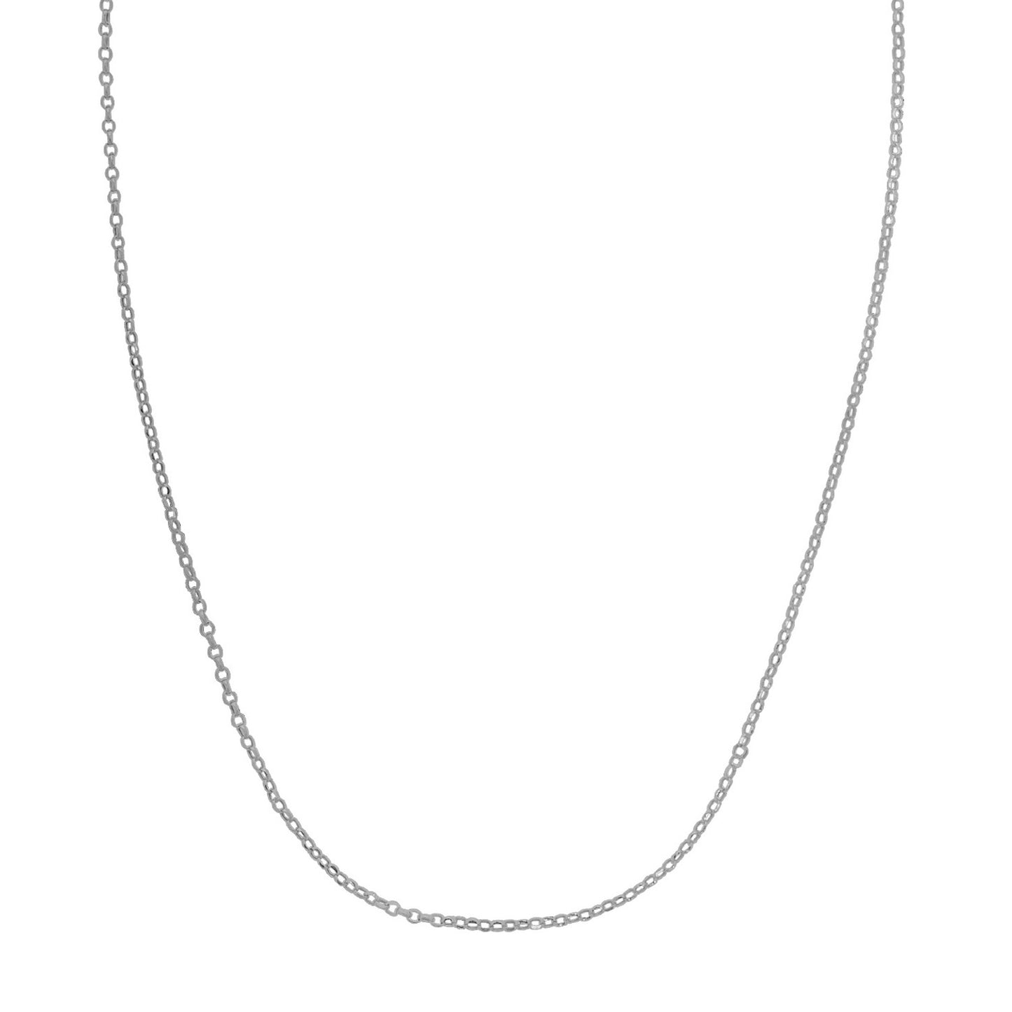 Double Extendable Cable Chain in 14k White Gold (1.40 mm) in a sleek high-contrast midnight luxury editorial style