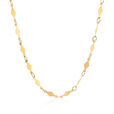 14K Yellow Gold Polished Diamond Motif Chain (3.00 mm) - Peelerie
