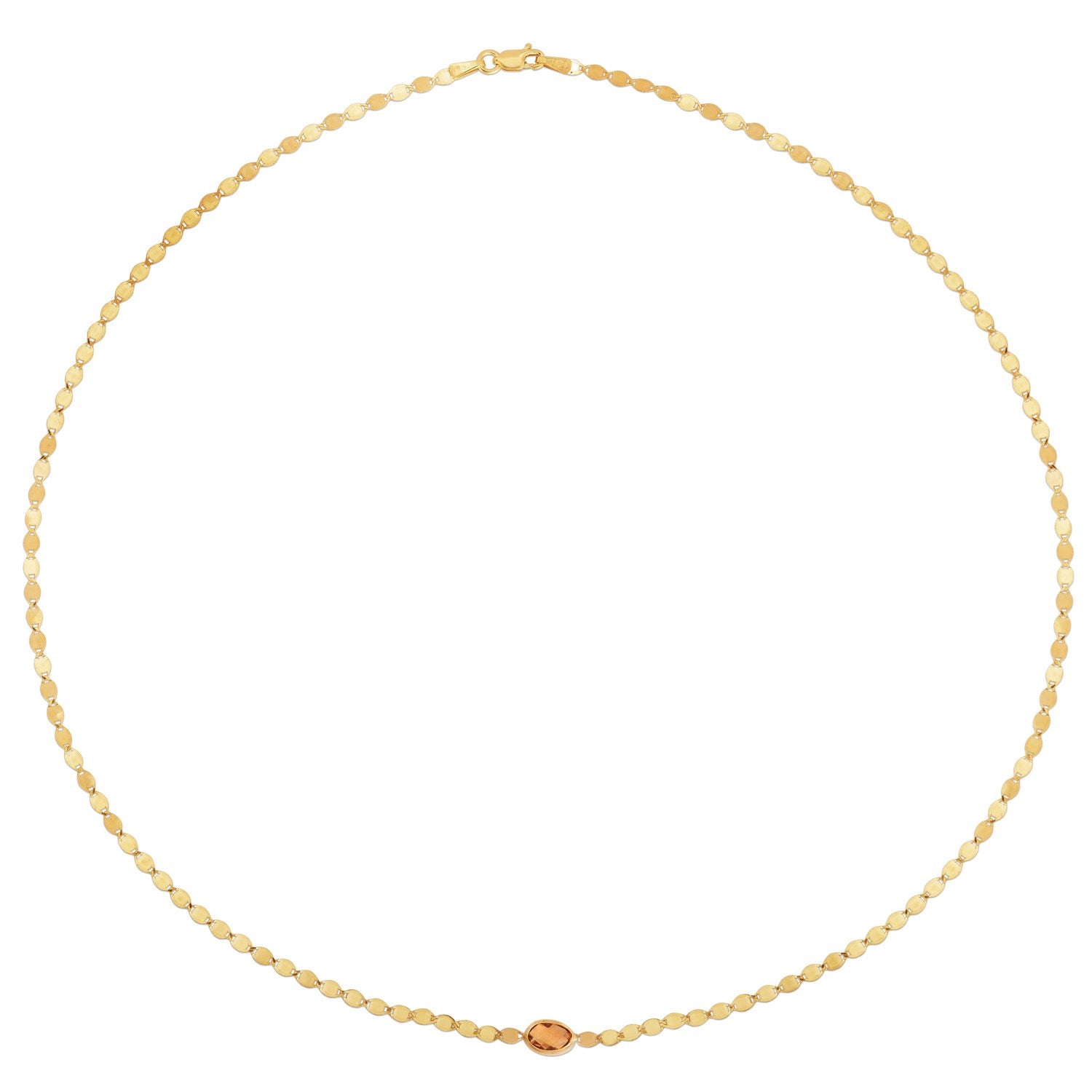 14k yellow gold chain set with citrine