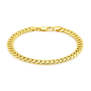 14k Yellow Gold Semi Solid Miami Cuban Bracelet (6.60 mm)