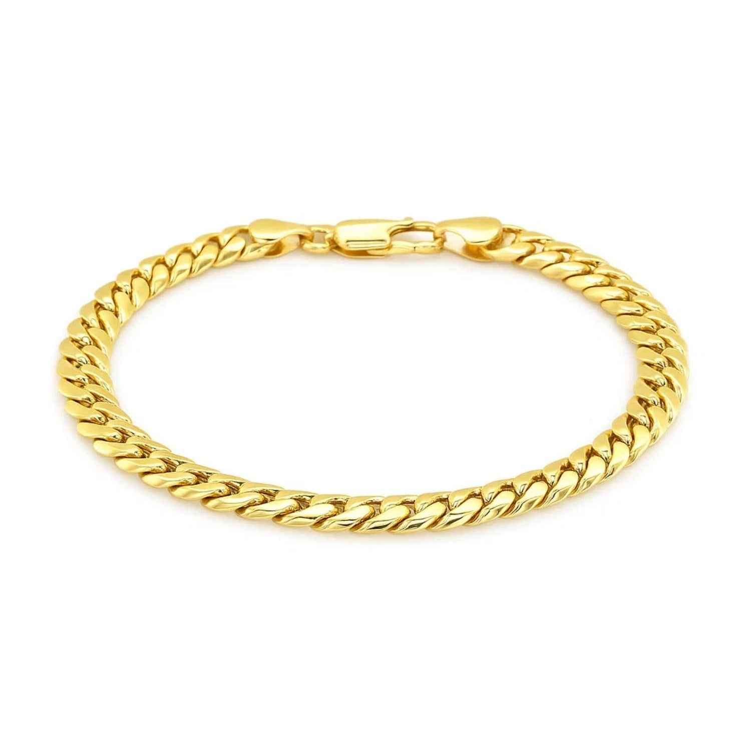 14k Yellow Gold Semi Solid Miami Cuban Bracelet (6.60 mm)