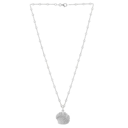 Sterling Silver Rhodium Plated Sea Shell Necklace