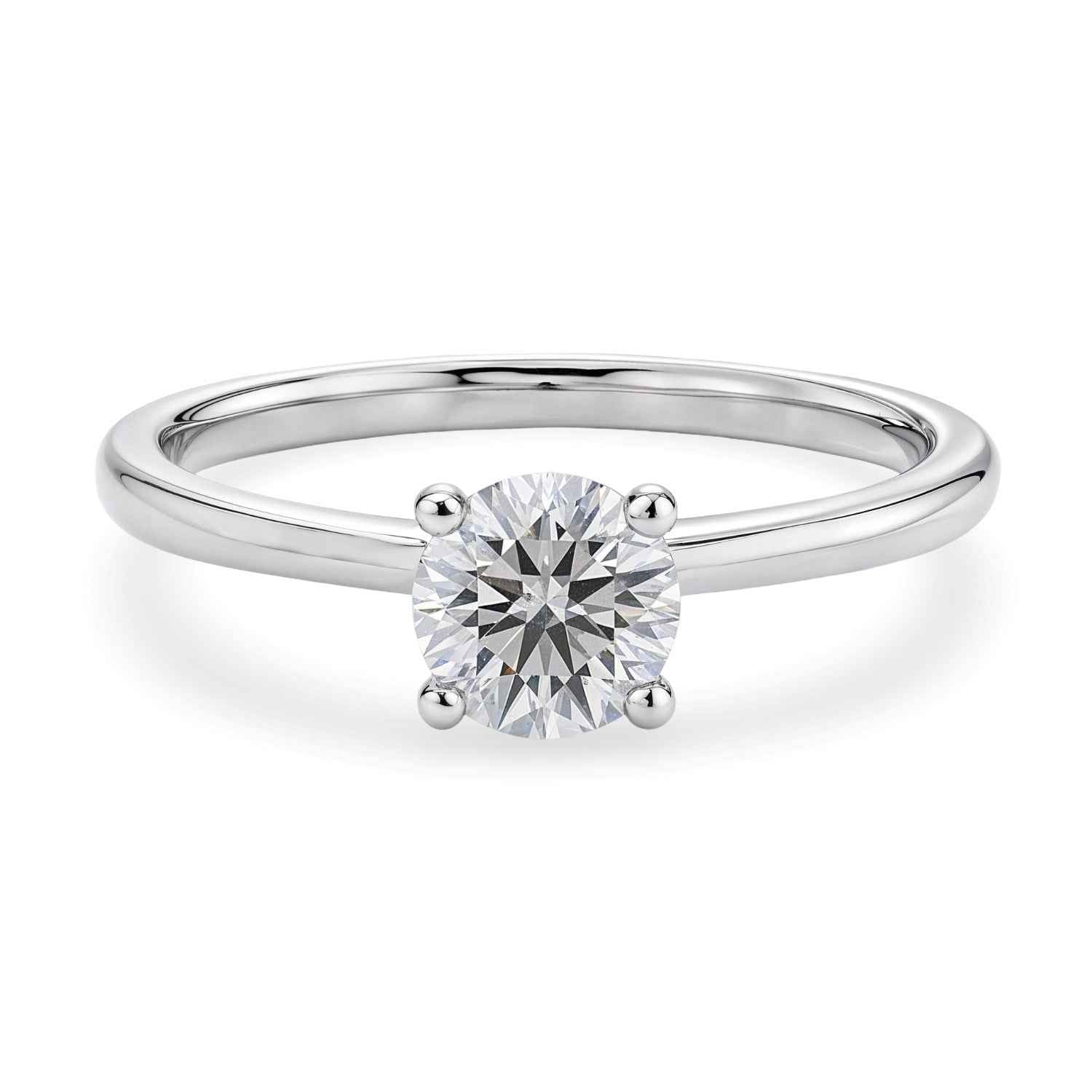 14k white gold ring set with lab-grown diamonds