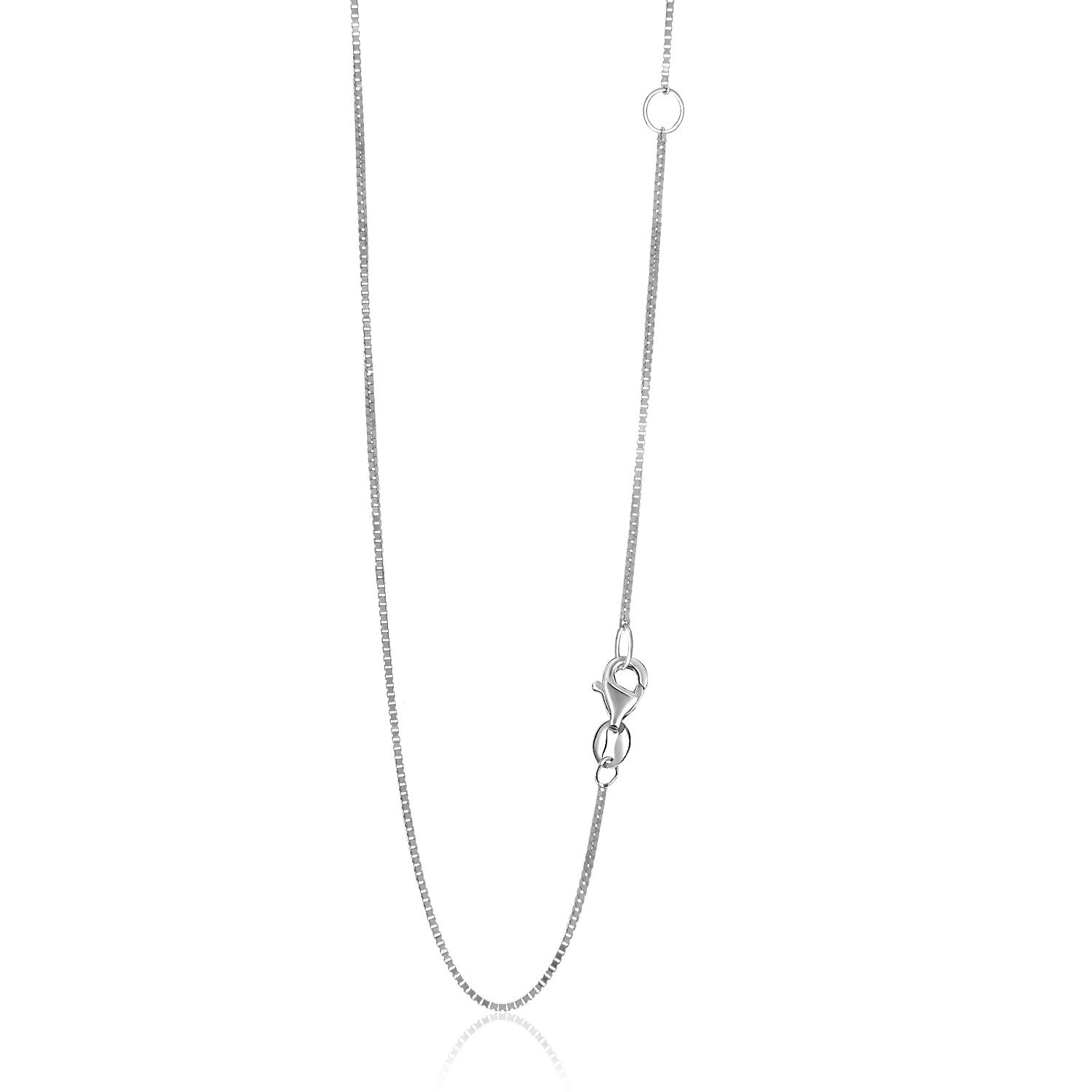 14k White Gold Adjustable Box Chain (0.80 mm) - Peelerie