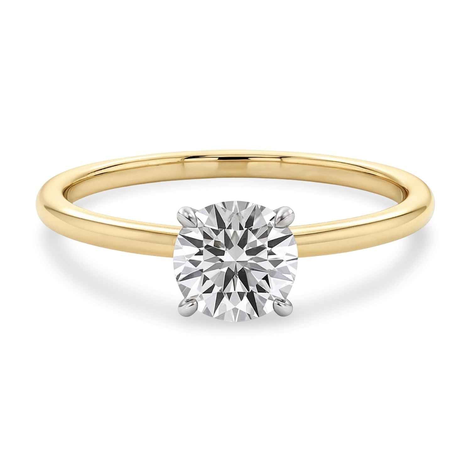 10k yellow gold ring set with lab-grown diamonds