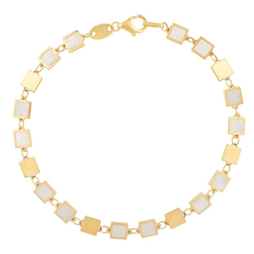 MOP Alternating Bracelet in 14K Yellow Gold Gem (5.00 mm)